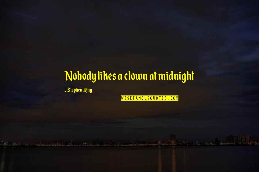 Just Saying Goodnight Quotes By Stephen King: Nobody likes a clown at midnight