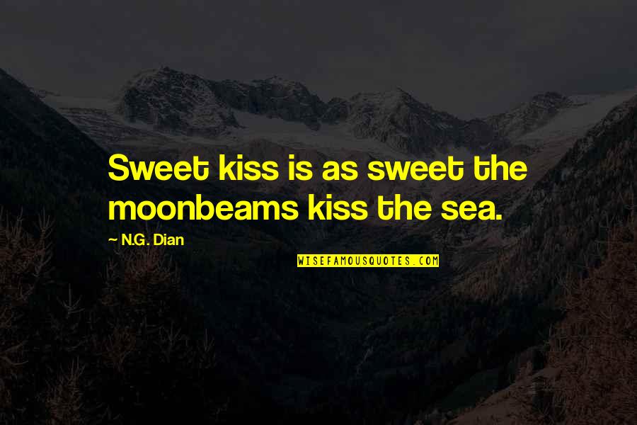 Just Saying I Love You Quotes By N.G. Dian: Sweet kiss is as sweet the moonbeams kiss