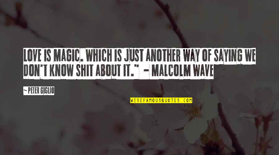 Just Saying It Quotes By Peter Giglio: Love is magic. Which is just another way