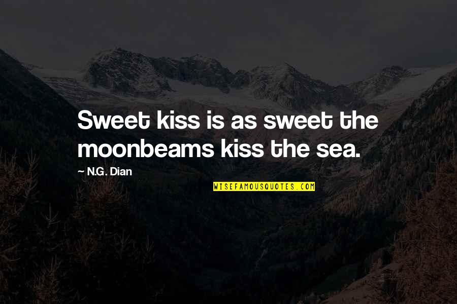 Just Saying Love You Quotes By N.G. Dian: Sweet kiss is as sweet the moonbeams kiss