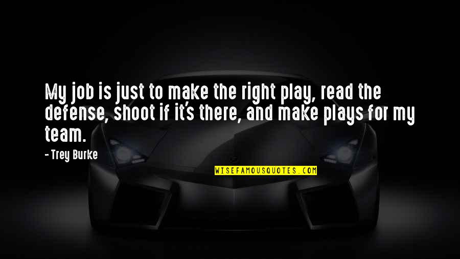 Just Shoot Quotes By Trey Burke: My job is just to make the right Just Shoot Quotes By Trey Burke: My job is just to make the right
