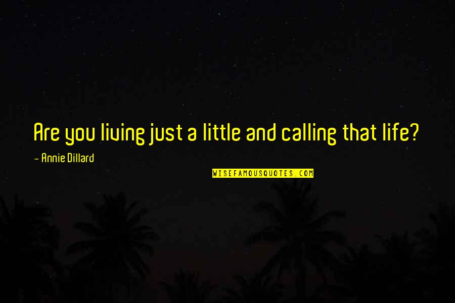 Just Simple Quotes By Annie Dillard: Are you living just a little and calling