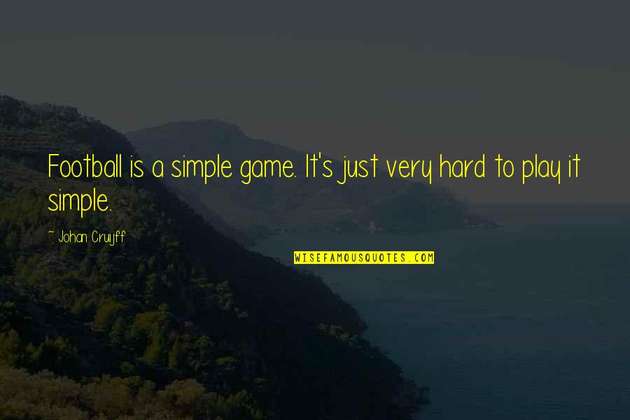 Just Simple Quotes By Johan Cruijff: Football is a simple game. It's just very