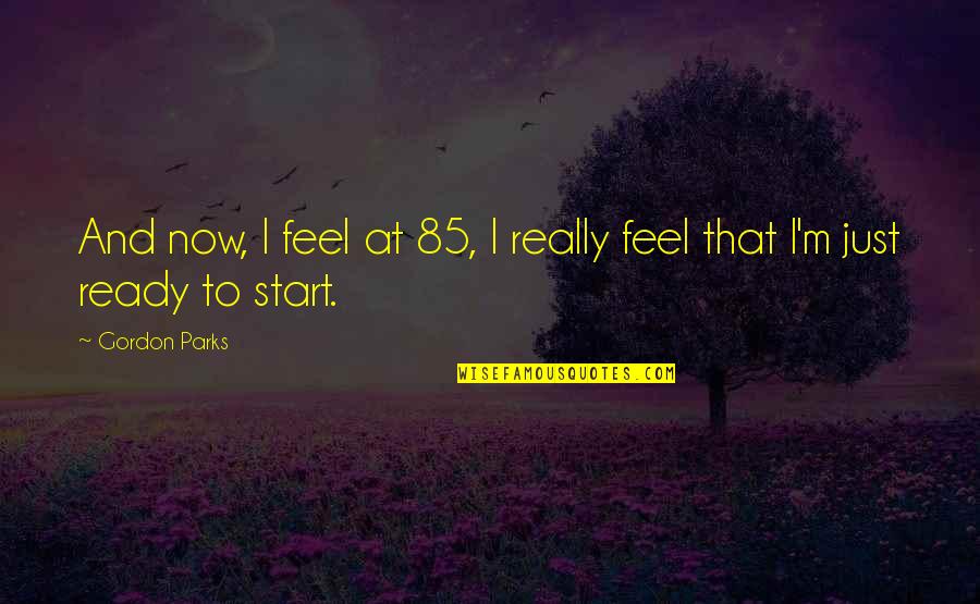 Just Start Now Quotes By Gordon Parks: And now, I feel at 85, I really