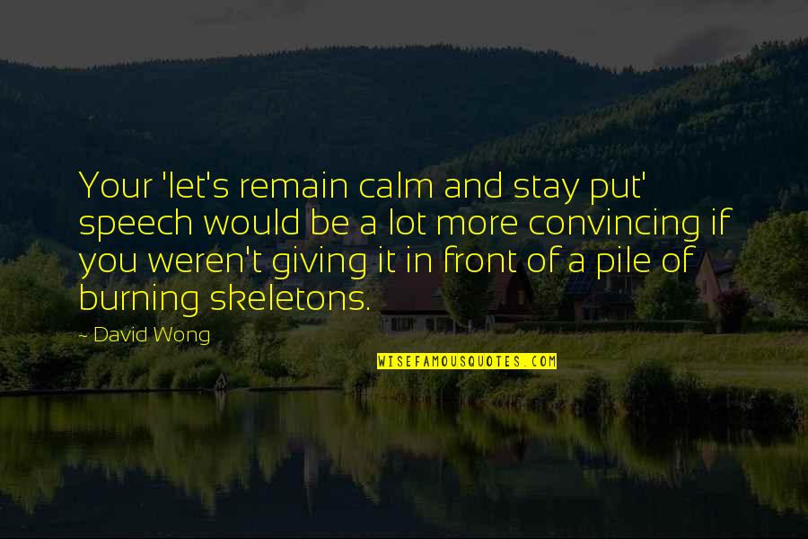 Just Stay Calm Quotes By David Wong: Your 'let's remain calm and stay put' speech