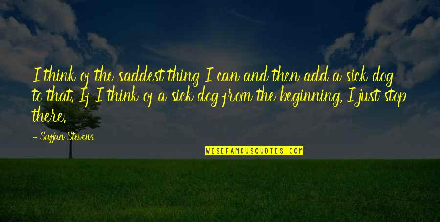 Just Stop And Think Quotes By Sufjan Stevens: I think of the saddest thing I can