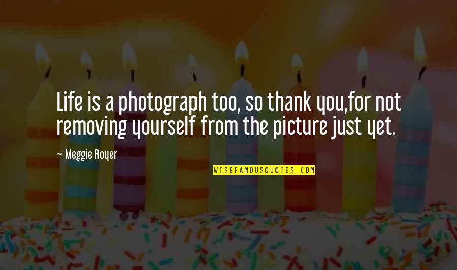 Just Thank You Quotes By Meggie Royer: Life is a photograph too, so thank you,for