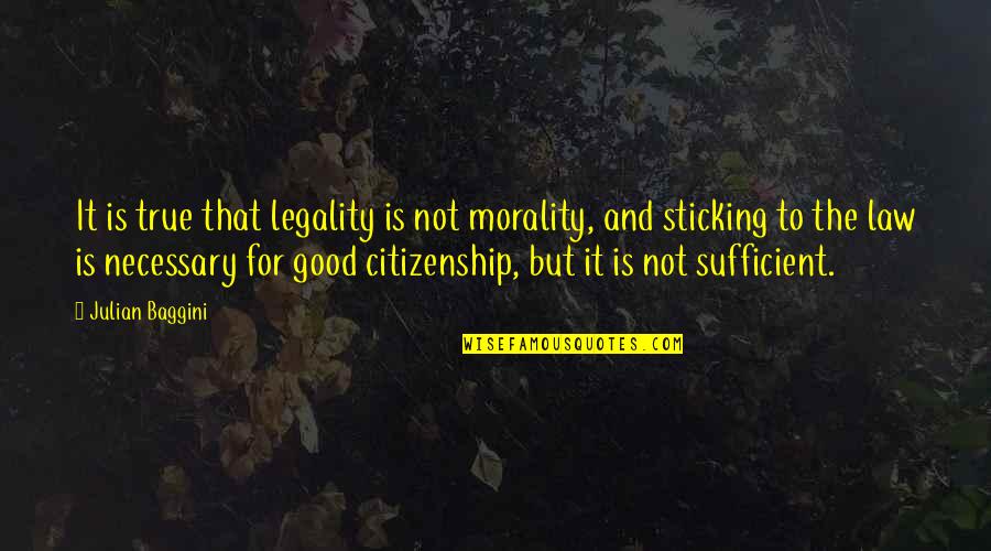 Just Too Good To Be True Quotes By Julian Baggini: It is true that legality is not morality,