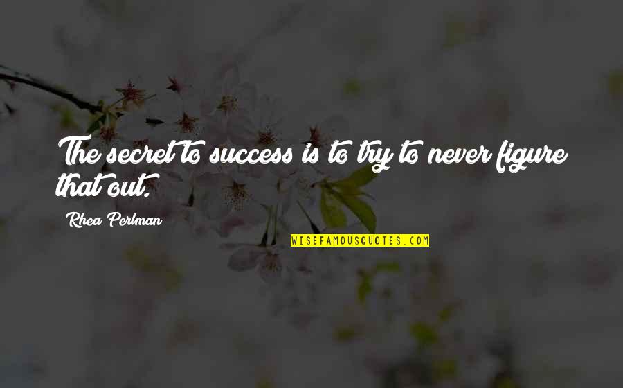 Just Trying To Figure It All Out Quotes By Rhea Perlman: The secret to success is to try to