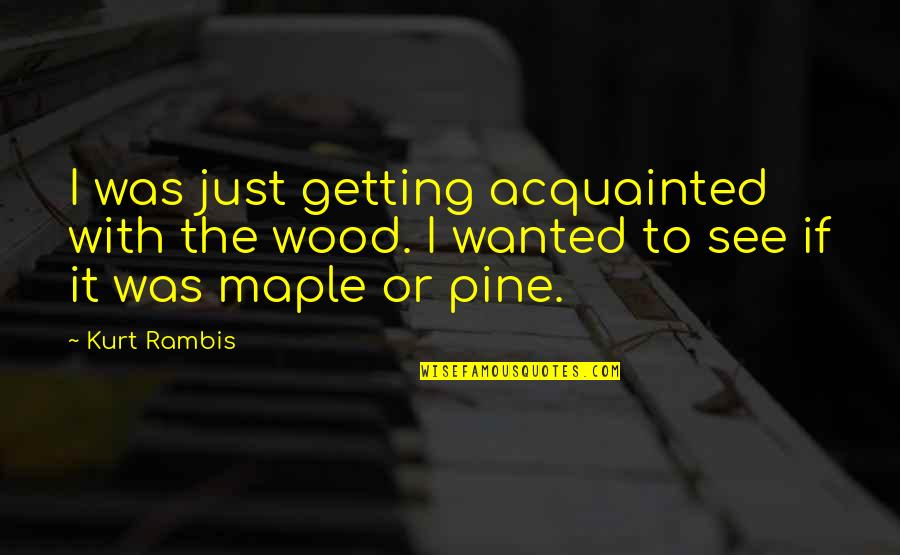 Just Turned 40 Quotes By Kurt Rambis: I was just getting acquainted with the wood.