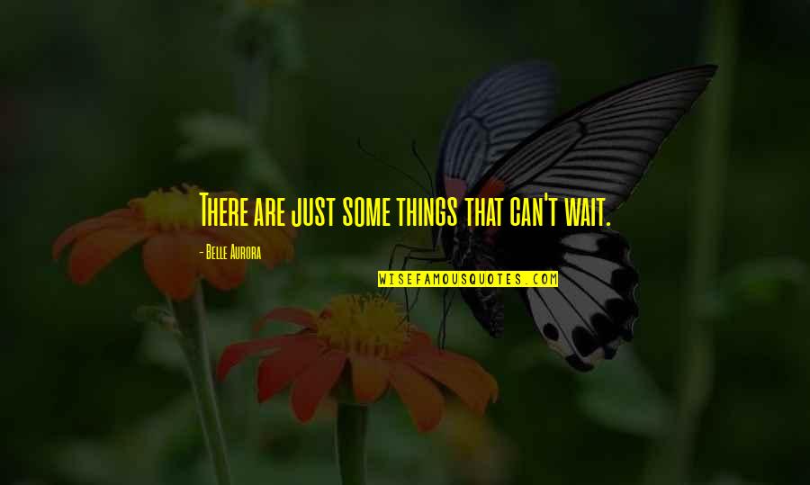 Just Wait Quotes By Belle Aurora: There are just some things that can't wait.