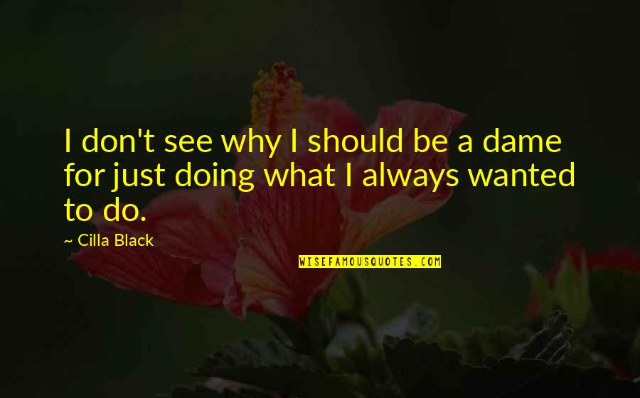 Just Why Quotes By Cilla Black: I don't see why I should be a