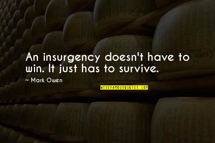Just Win Quotes By Mark Owen: An insurgency doesn't have to win. It just