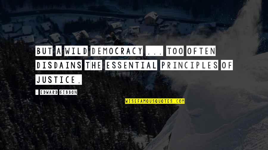 Justice And Democracy Quotes By Edward Gibbon: But a wild democracy ... too often disdains