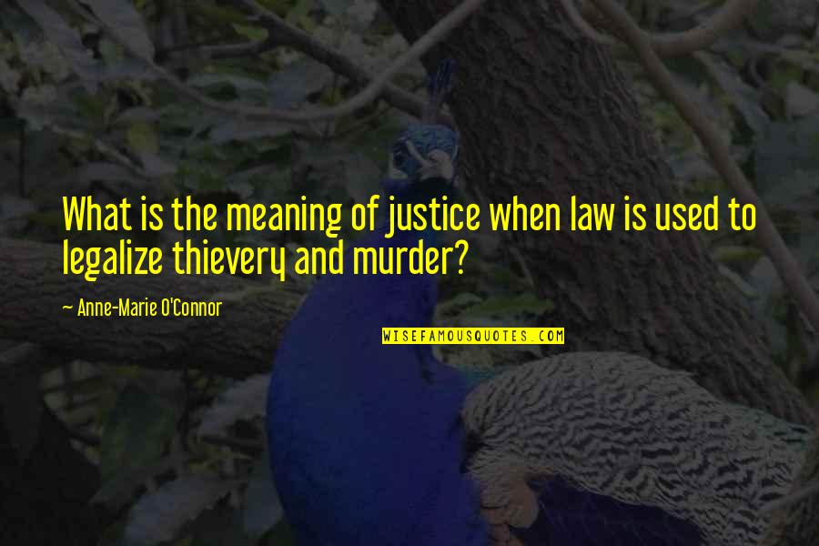 Justice And Law Quotes By Anne-Marie O'Connor: What is the meaning of justice when law
