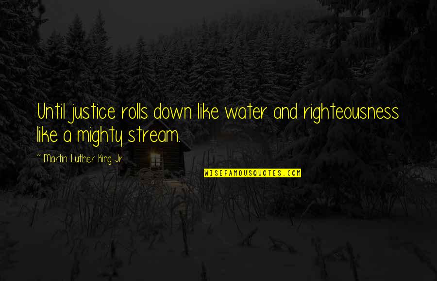 Justice By Martin Luther King Quotes By Martin Luther King Jr.: Until justice rolls down like water and righteousness