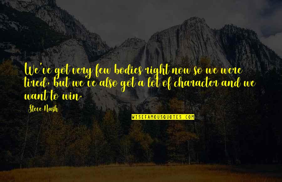Justified Collateral Quotes By Steve Nash: We've got very few bodies right now so Justified Collateral Quotes By Steve Nash: We've got very few bodies right now so