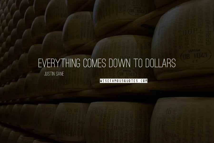 Justin Sane quotes: Everything comes down to Dollars