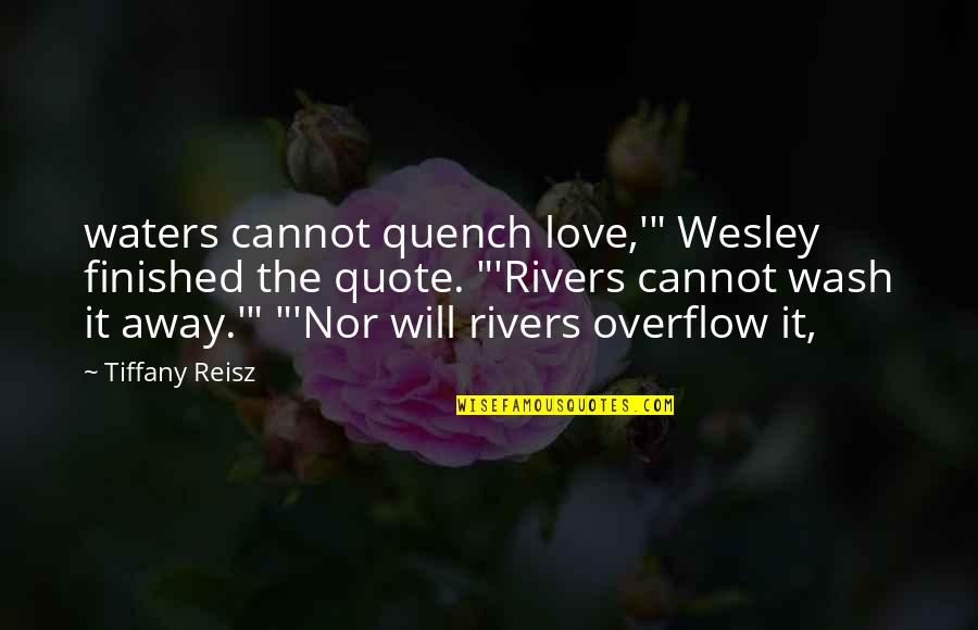 Justin Willman Quotes By Tiffany Reisz: waters cannot quench love,'" Wesley finished the quote.