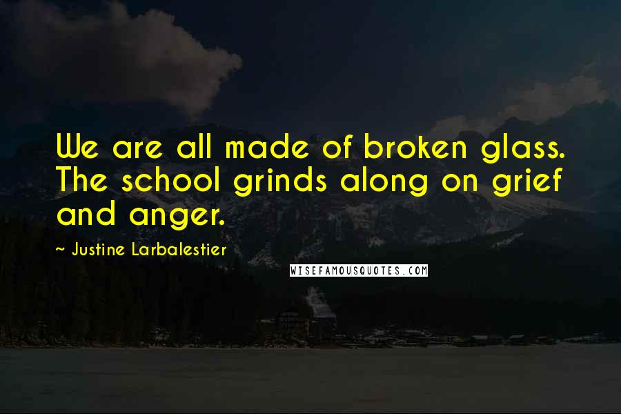 Justine Larbalestier quotes: We are all made of broken glass. The school grinds along on grief and anger.