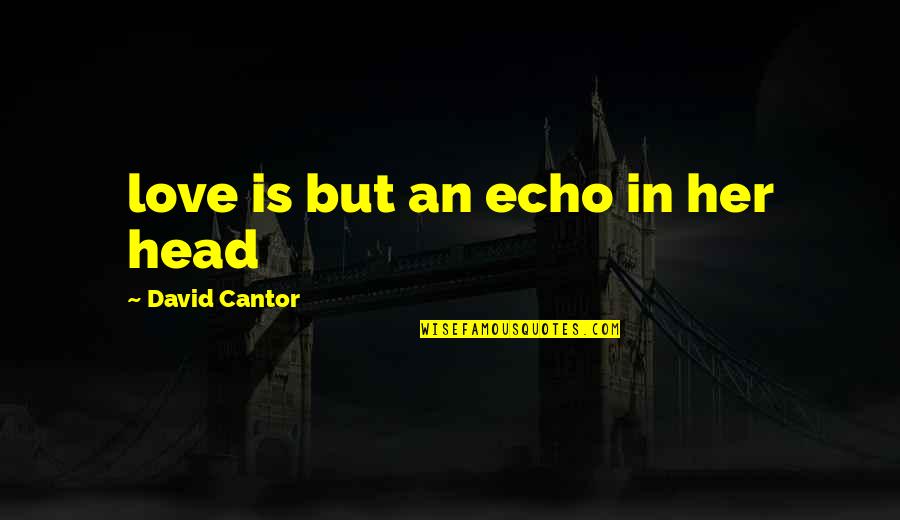 Justino Ubakka Quotes By David Cantor: love is but an echo in her head Justino Ubakka Quotes By David Cantor: love is but an echo in her head