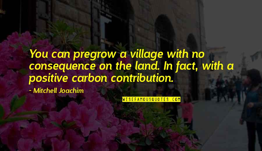Jutilise In English Quotes By Mitchell Joachim: You can pregrow a village with no consequence