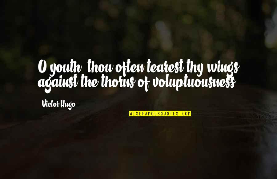Jutsu De Invocacion Quotes By Victor Hugo: O youth! thou often tearest thy wings against