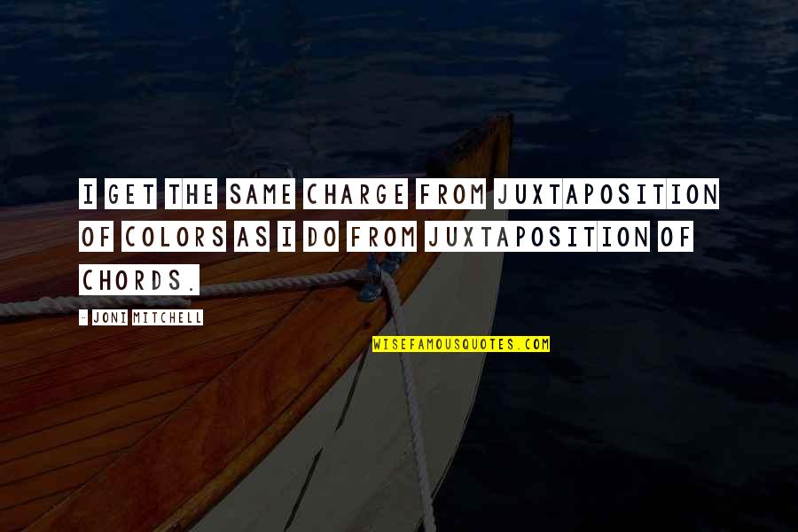 Juxtaposition Quotes By Joni Mitchell: I get the same charge from juxtaposition of