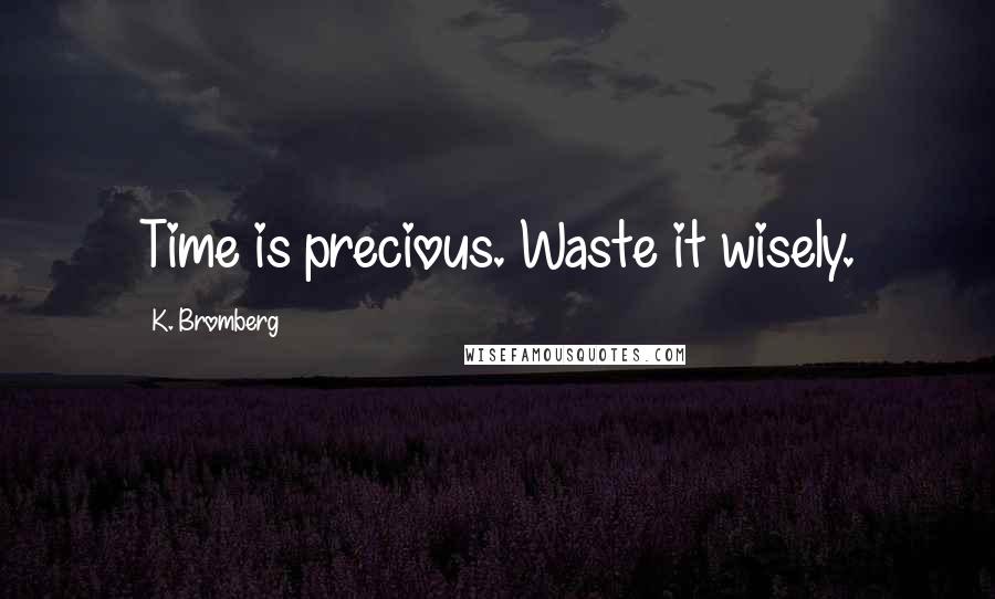 K. Bromberg quotes: Time is precious. Waste it wisely.