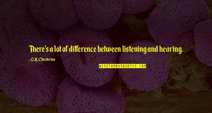 K.g.b Quotes By G.K. Chesterton: There's a lot of difference between listening and K.g.b Quotes By G.K. Chesterton: There's a lot of difference between listening and
