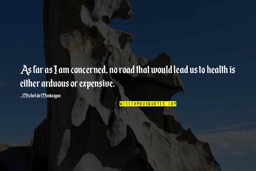 K Health Quotes By Michel De Montaigne: As far as I am concerned, no road