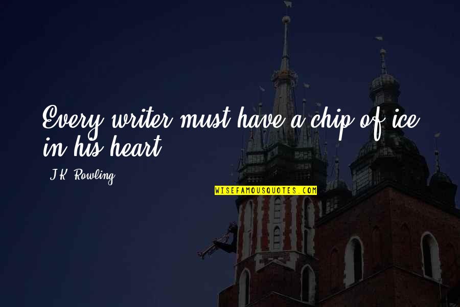 K Ice Quotes By J.K. Rowling: Every writer must have a chip of ice K Ice Quotes By J.K. Rowling: Every writer must have a chip of ice