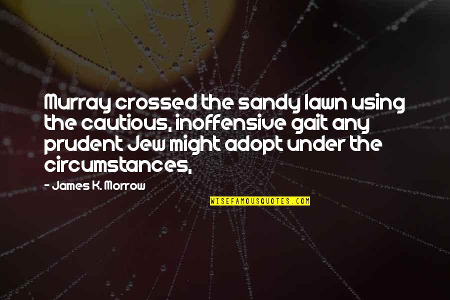 K K Quotes By James K. Morrow: Murray crossed the sandy lawn using the cautious, K K Quotes By James K. Morrow: Murray crossed the sandy lawn using the cautious,