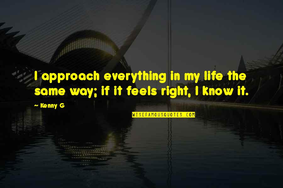 K P Remodeling Quotes By Kenny G: I approach everything in my life the same