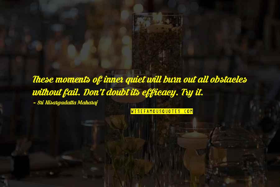 K S Narasimha Swamy Quotes By Sri Nisargadatta Maharaj: These moments of inner quiet will burn out