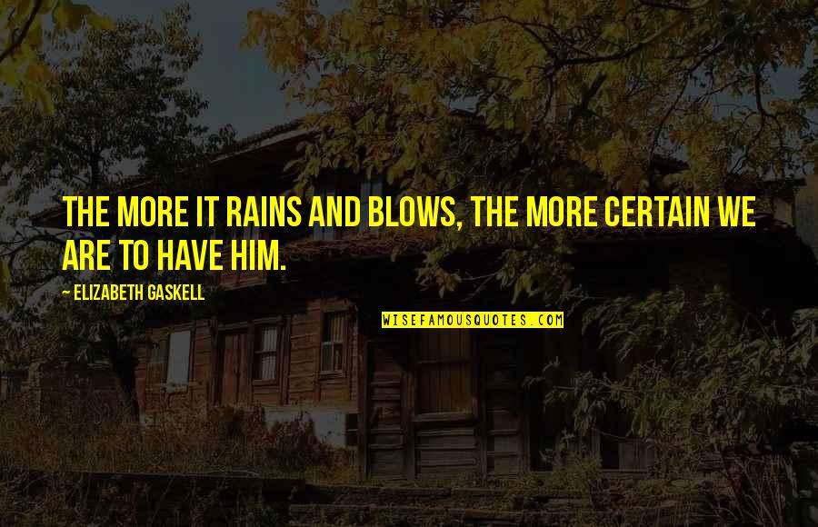 K Shine Quotes By Elizabeth Gaskell: The more it rains and blows, the more