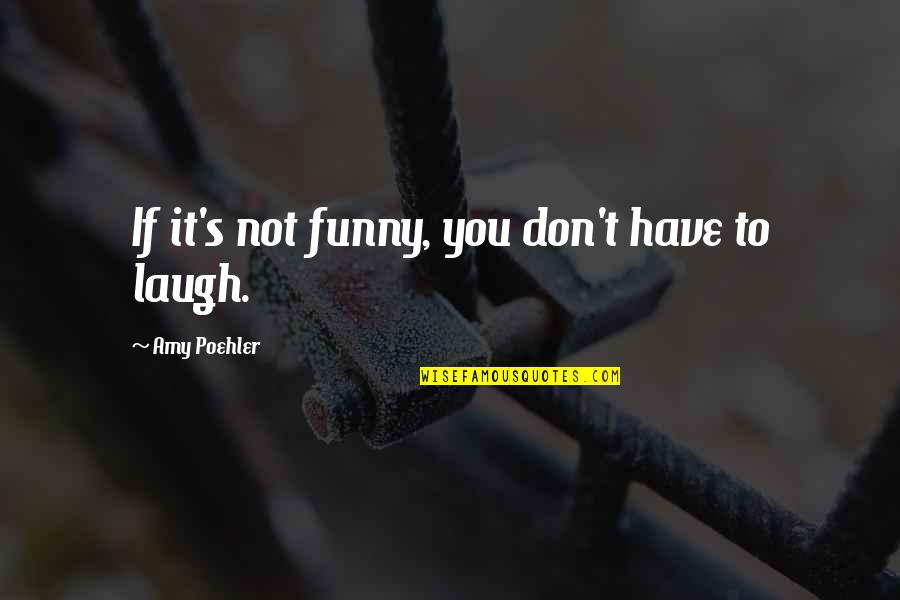 K V Zacc Vir Gra Quotes By Amy Poehler: If it's not funny, you don't have to