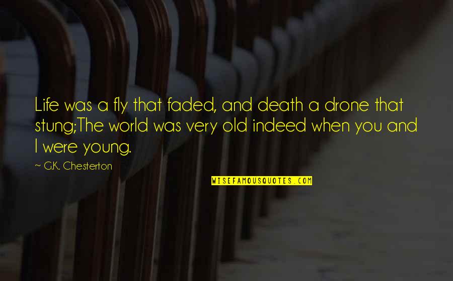 K Young Quotes By G.K. Chesterton: Life was a fly that faded, and death