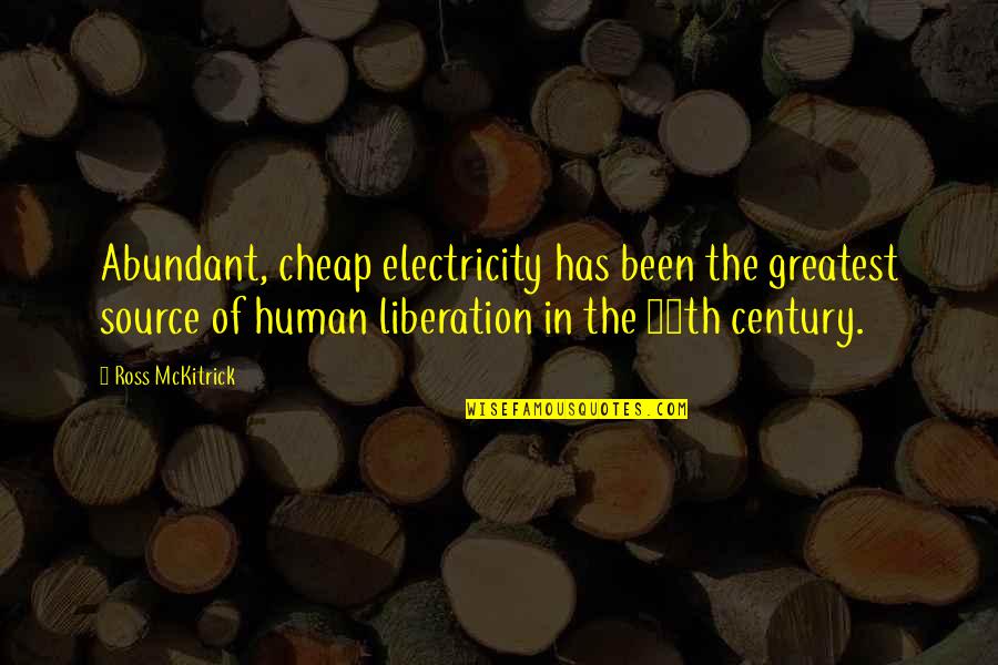 Kaartehan Quotes By Ross McKitrick: Abundant, cheap electricity has been the greatest source