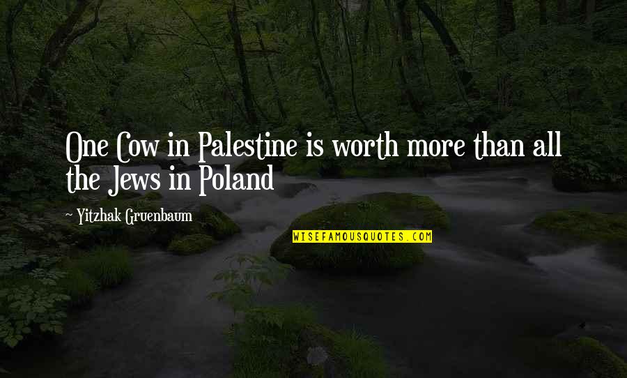 Kabataan Ngayon Quotes By Yitzhak Gruenbaum: One Cow in Palestine is worth more than