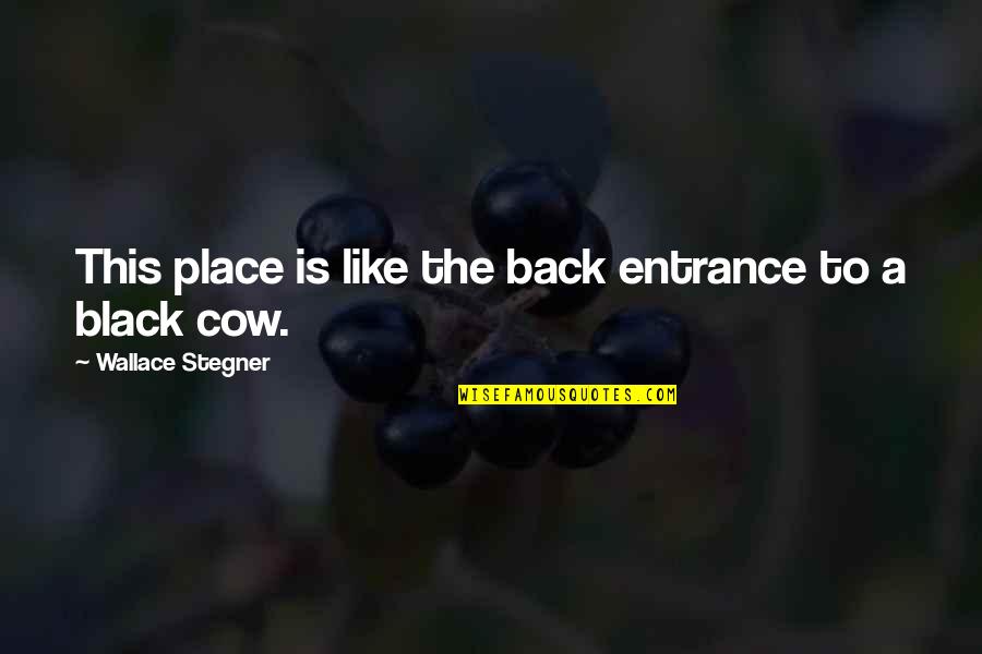 Kabbah Art Quotes By Wallace Stegner: This place is like the back entrance to Kabbah Art Quotes By Wallace Stegner: This place is like the back entrance to