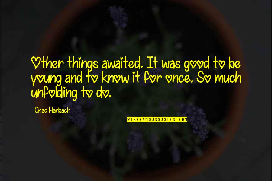 Kabog Means Quotes By Chad Harbach: Other things awaited. It was good to be Kabog Means Quotes By Chad Harbach: Other things awaited. It was good to be