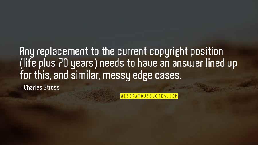 Kabristan Funny Quotes By Charles Stross: Any replacement to the current copyright position (life Kabristan Funny Quotes By Charles Stross: Any replacement to the current copyright position (life