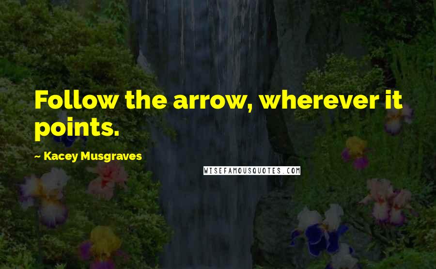 Kacey Musgraves quotes: Follow the arrow, wherever it points.