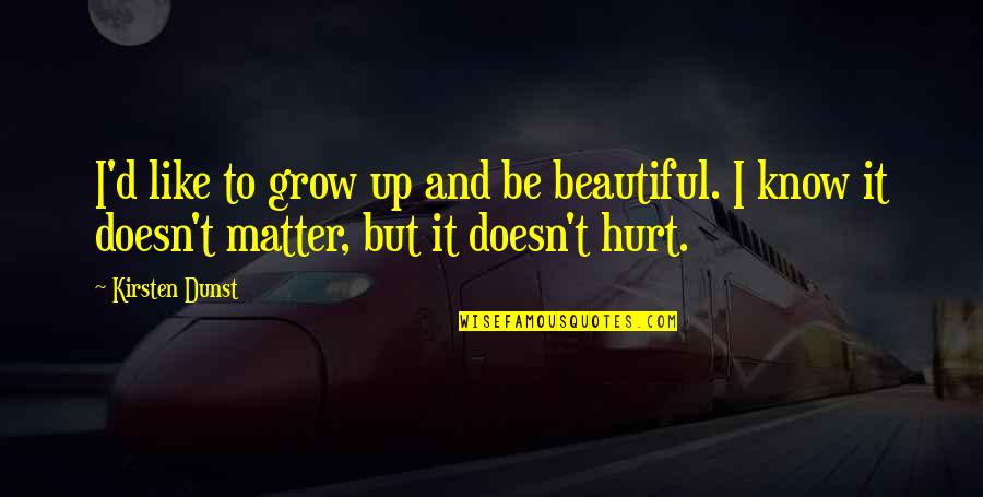 Kacharava Nikolozi Quotes By Kirsten Dunst: I'd like to grow up and be beautiful. Kacharava Nikolozi Quotes By Kirsten Dunst: I'd like to grow up and be beautiful.