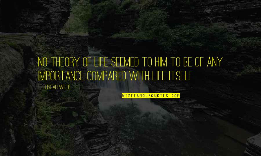 Kaczmarczyk Agnieszka Quotes By Oscar Wilde: No theory of life seemed to him to