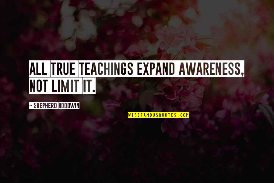 Kaddouri Youtube Quotes By Shepherd Hoodwin: All true teachings expand awareness, not limit it.