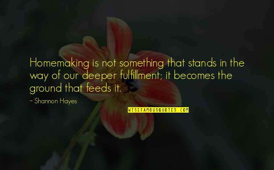 Kadiatou Sall Beye Quotes By Shannon Hayes: Homemaking is not something that stands in the