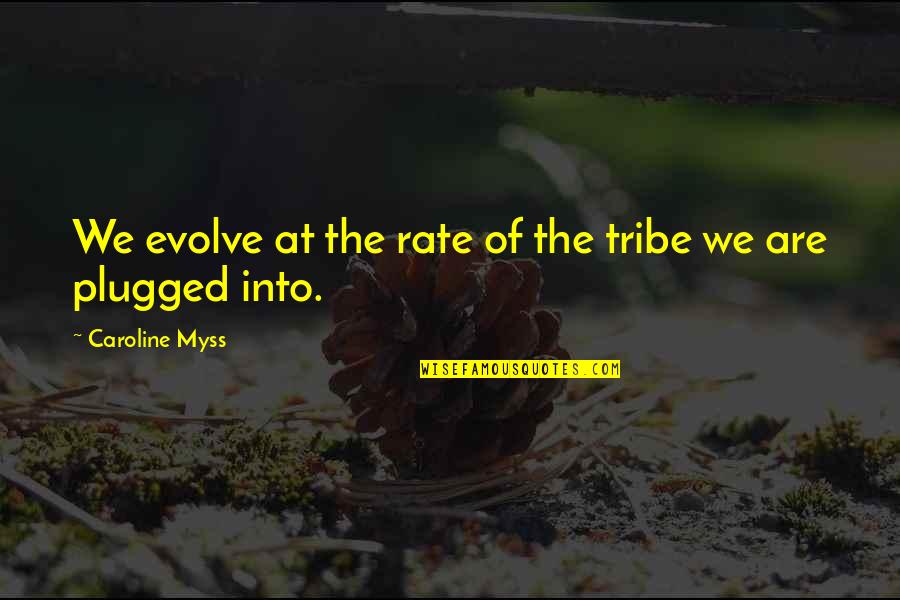 Kadoun Quotes By Caroline Myss: We evolve at the rate of the tribe Kadoun Quotes By Caroline Myss: We evolve at the rate of the tribe