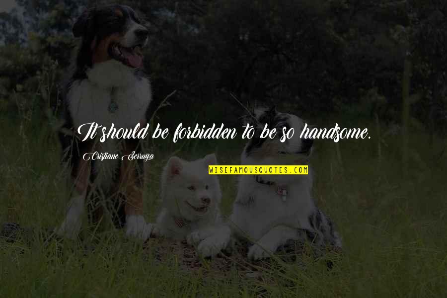 Kafiyedizini Quotes By Cristiane Serruya: It should be forbidden to be so handsome. Kafiyedizini Quotes By Cristiane Serruya: It should be forbidden to be so handsome.